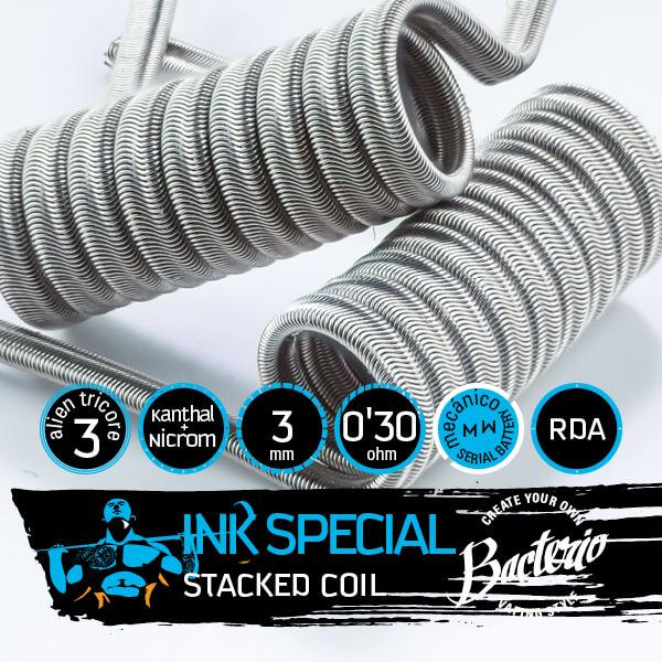Bacterio Coils Ink Ka1+Ni80 Stacked 0.30 Ohm (pack 2)