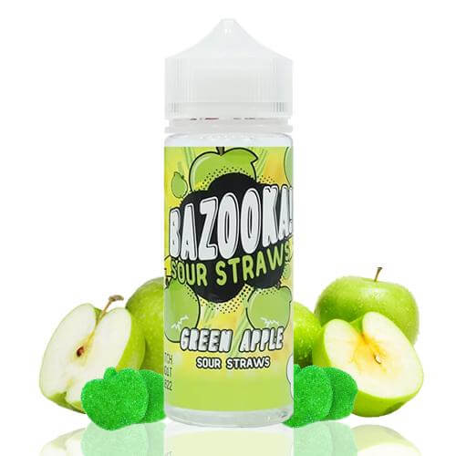 Bazooka Sour Straws Green Apple 100ml