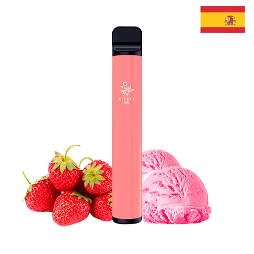 Elf Bar Disposable ELF600 Strawberry Ice Cream (Pack 10) (Versión España)