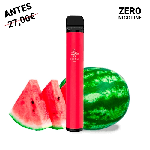 Elfbar Disposable ELF600 Watermelon ZERO NICOTINE (Pack 10)
