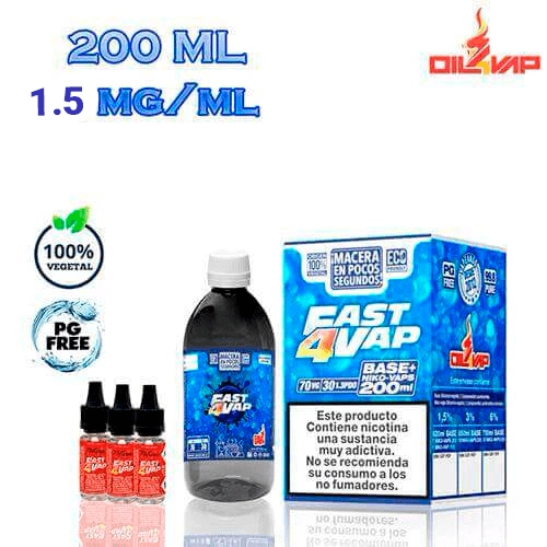Oil4Vap Base Fast4Vap Pack 200ml - 1.5mg
