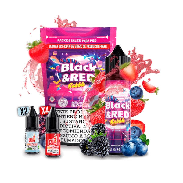 Oil4vap Salts Pack Black and Red Bubblegum 60ml