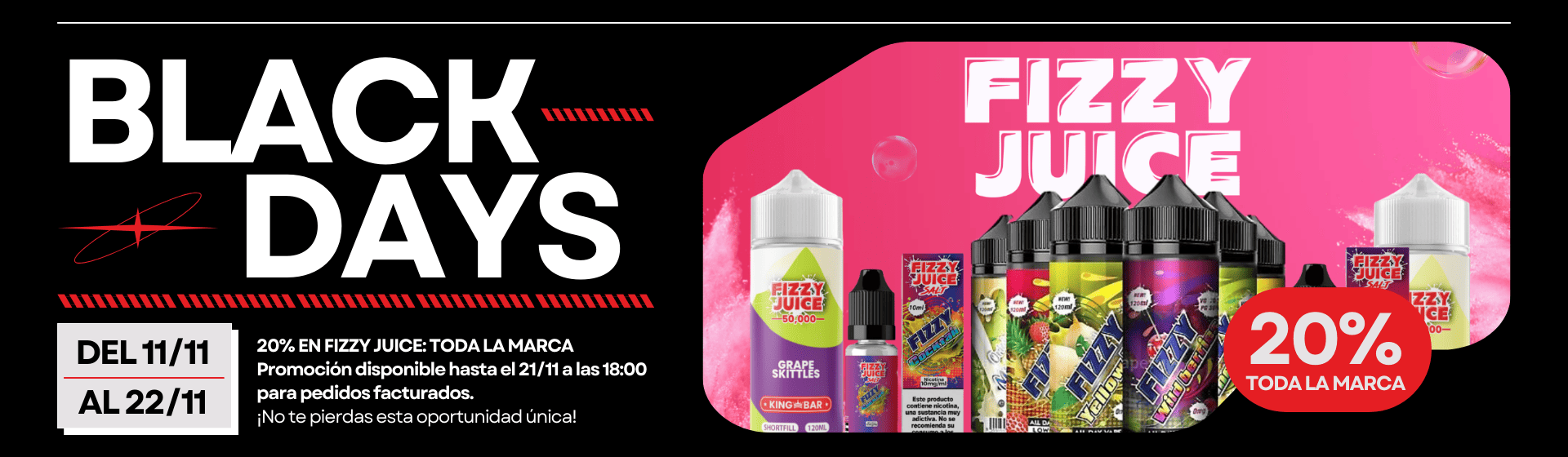 20% descuento en Fizzy Juice Black Friday