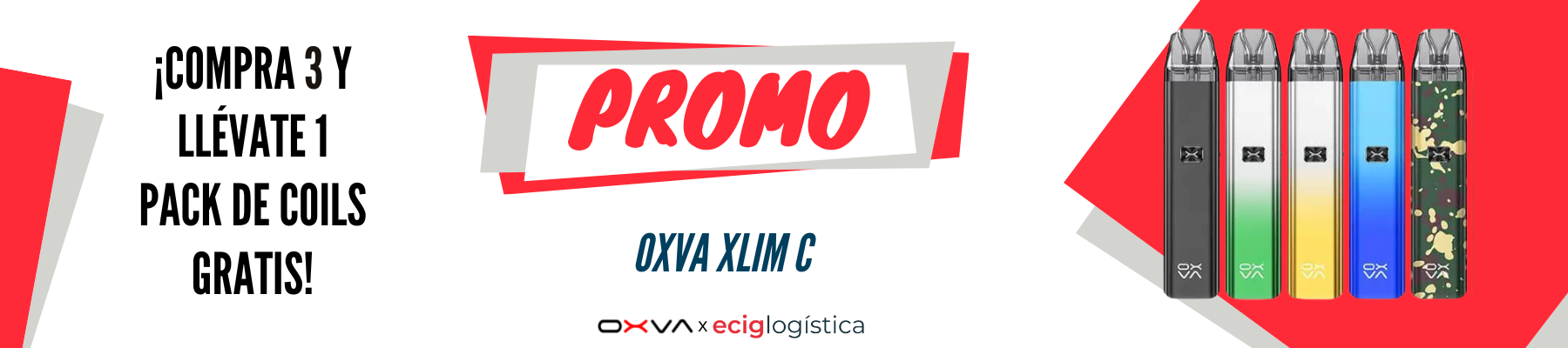 Promo Oxva Xlim C. Compra 3 y llévate un pack de coils gratis